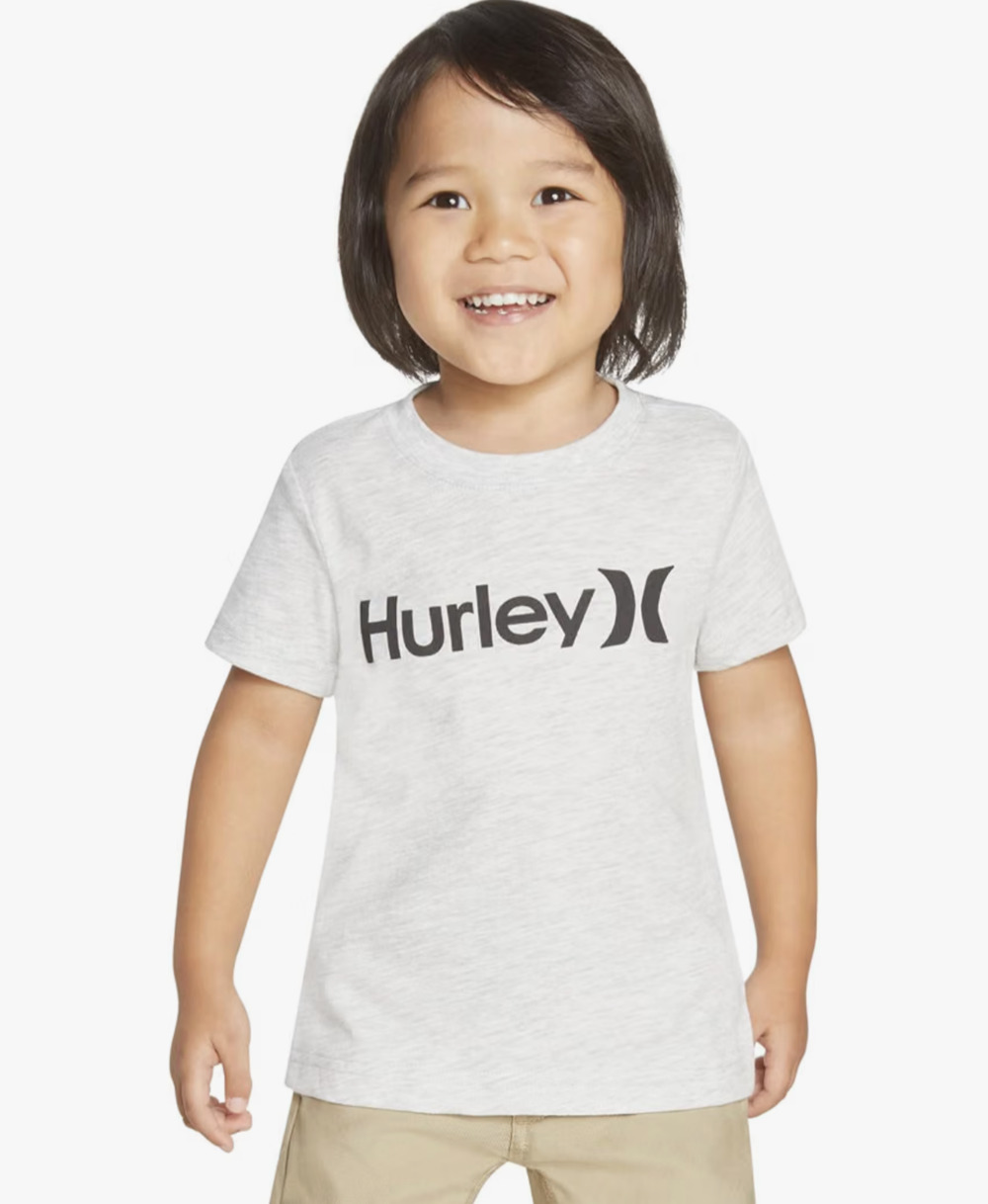Hurley Boys One and Only Graphic T-Shirt Birch Heather Size 4 NWT Tee Crew